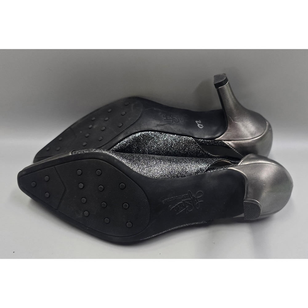 Life Stride Women's Size 10 Silver Glitter Metallic Pointed Toe Kitten Heels - Picture 6 of 6